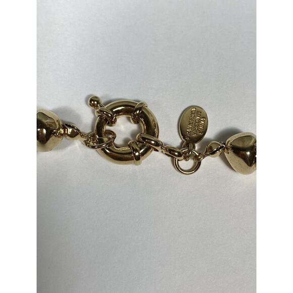 Francesca Visconti Gold Tone Black Acrylic Beads Link Necklace 20” - Picture 2 of 8